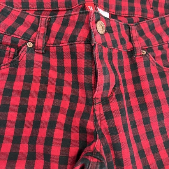 Divided H&M Red Black Buffalo Check Skinny Stretch Pants H&M 8 - Picture 4 of 9